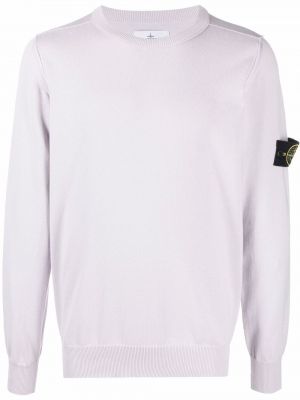 Rund hals lang genser Stone Island lilla