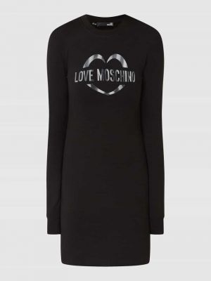 Sukienka koszulowa z nadrukiem Love Moschino czarna
