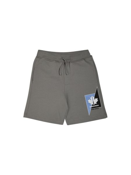 Trykt bomull shorts for gutter Dsquared2 grå