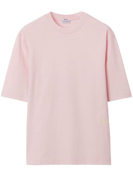 Tričko s výšivkou Burberry růžové