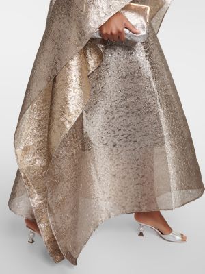 Rochie lunga de lână transparente Taller Marmo auriu