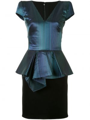 Mini vestido a rayas péplum Saiid Kobeisy azul