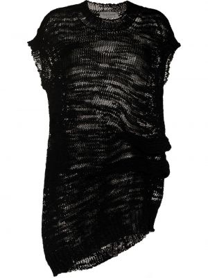 Asymmetrisk strikket vest Yohji Yamamoto svart