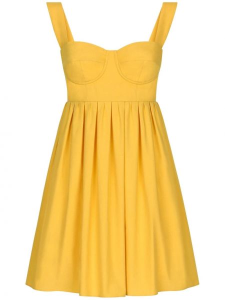 Βαμβακερή βραδινό φόρεμα Dolce & Gabbana κίτρινο