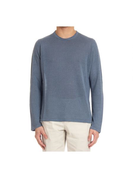 Sweter z długim rękawem Roberto Collina niebieski