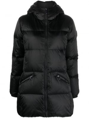 Péřová bunda na zip s kapucí Tommy Hilfiger černá
