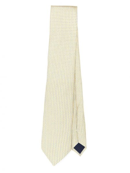 Cravată de mătase cu imprimeu geometric Corneliani galben