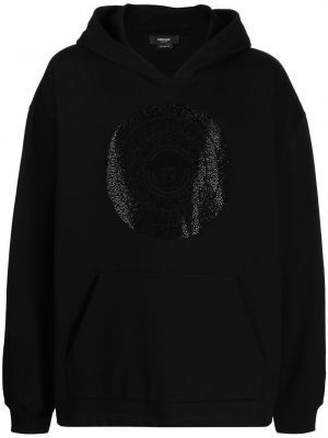 Raštuotas džemperis su gobtuvu Versace juoda