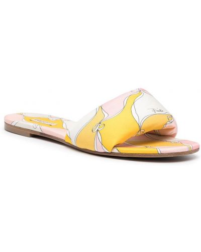 Sandalias con estampado con estampado abstracto Emilio Pucci rosa