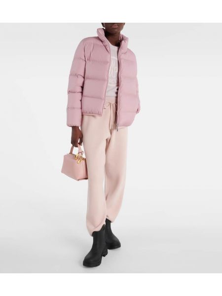 Chaqueta de plumas con plumas Moncler rosa