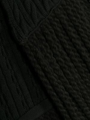 Echarpe à franges en laine Roberto Cavalli noir