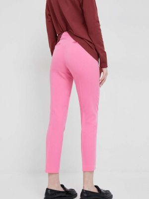 Jednobarevné kalhoty s vysokým pasem Sisley fialové