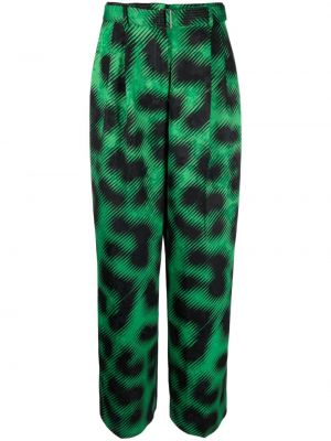 Pantaloni cu picior drept cu imagine cu model leopard din jacard Essentiel Antwerp