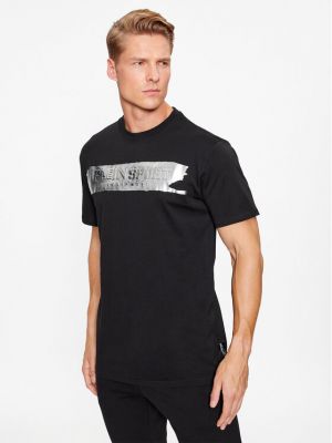 Priliehavé športové tričko s okrúhlym výstrihom Plein Sport čierna