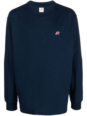 Sweatshirt aus baumwoll New Balance blau