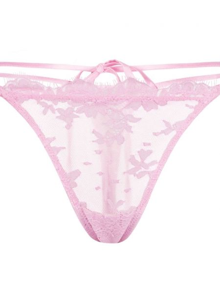 Krajkové kalhotky string Kiki De Montparnasse růžové