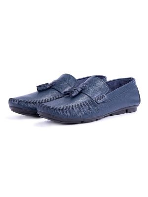 Modré kožené loafers Ducavelli