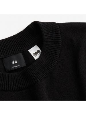 Длинный свитер свободного кроя H&m черный