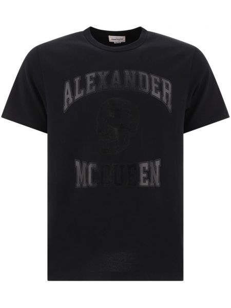 Kokvilnas t-krekls Alexander Mcqueen melns