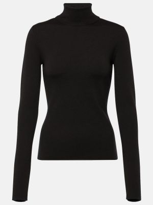 Kašmira zīda vilnas džemperis ar augstu apkakli Gabriela Hearst melns
