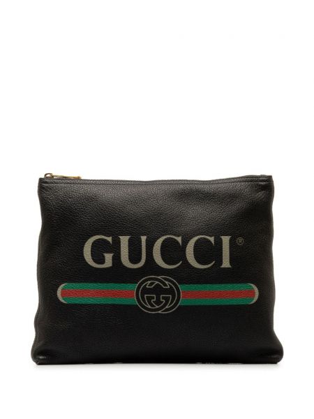 Usnjena pisemska torbica Gucci Pre-owned črna