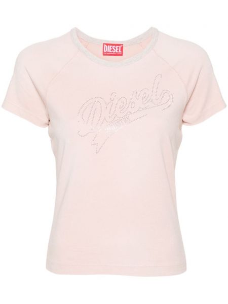 T-shirt à imprimé Diesel rose