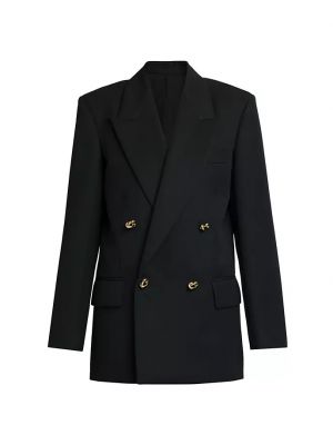 Шерстяной пиджак Bottega Veneta черный