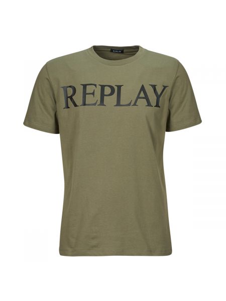 Koszulka z krótkim rękawem Replay khaki