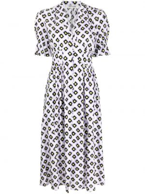 Bavlněné šaty s potiskem Dvf Diane Von Furstenberg bílé