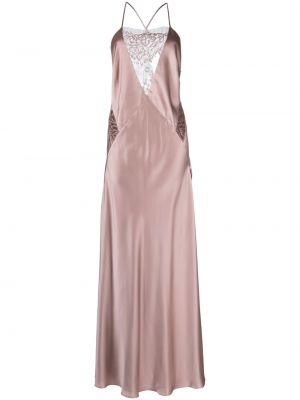 Csipkés ujjatlan hosszú ruha Michelle Mason rózsaszín