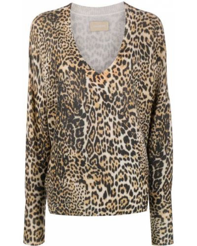 Leopard trykt lang genser Zadig&voltaire brun