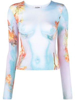 Body cu model floral cu imagine plasă Jean Paul Gaultier