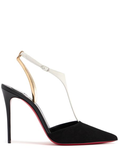 Semsket skinn stropper pumper Christian Louboutin svart