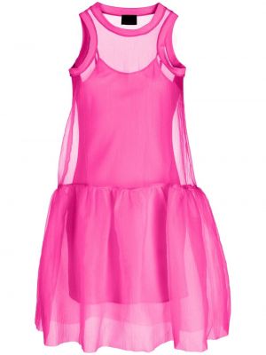 Průsvitné koktejlové šaty bez rukávů Cynthia Rowley růžové