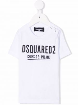 Trykt t-skjorte for jenter Dsquared2 Kids hvit