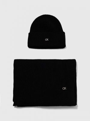 Vlněný klobouk Calvin Klein černý