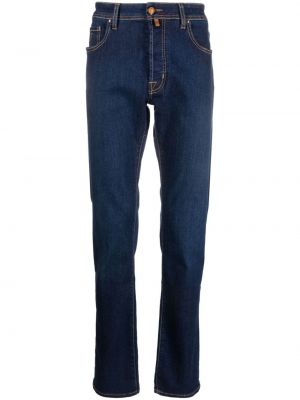 Straight fit džíny s nízkým pasem Jacob Cohen modré