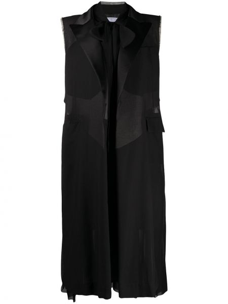 Vestido plisado Sacai negro