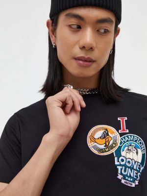 Памучна тениска с дълъг ръкав с апликация Iceberg черно