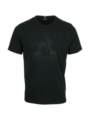 Koszulka w jednolitym kolorze z krótkim rękawem Le Coq Sportif czarna
