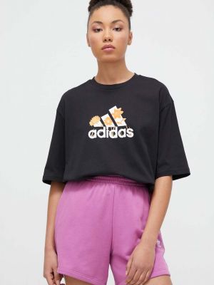 Koszulka bawełniana Adidas czarna