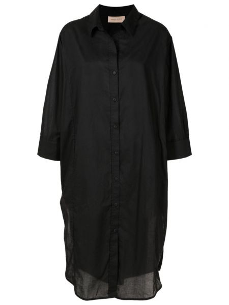 Bombažna dolga obleka Adriana Degreas črna