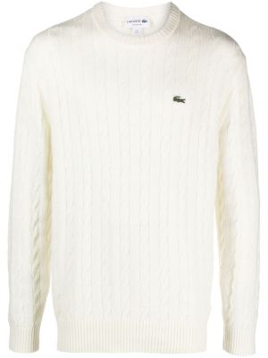 Sweter wełniany Lacoste biały
