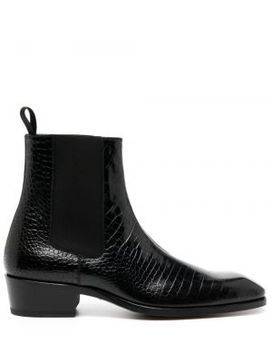Kožené kotníkové boty Tom Ford černé