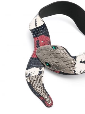 Pásek s hadím vzorem Gucci Pre-owned červený
