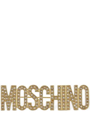 Křišťálová brož Moschino zlatá