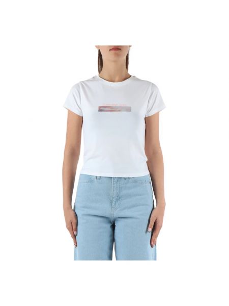 T-shirt aus baumwoll mit print Calvin Klein Jeans weiß