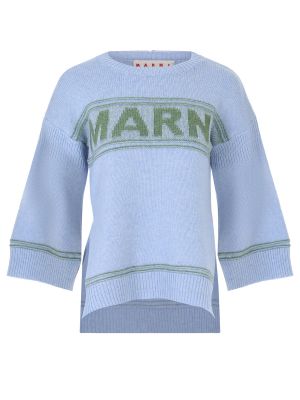 Голубой шерстяной свитер Marni