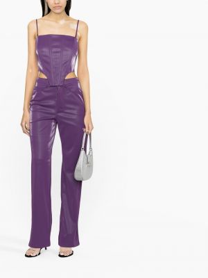 Pantalon droit taille haute Rotate violet