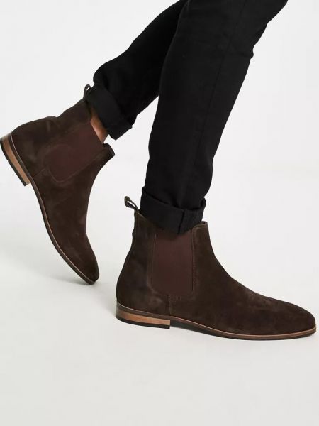 Замшевые ботинки челси French Connection коричневые
